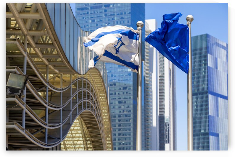 Israel Tel Aviv financial business district skyline includes shopping malls and high tech offices by Elijah Lovkoff