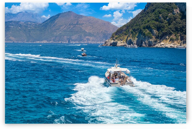 Italy scenic views of Capri from boat cruise around the island by Elijah Lovkoff