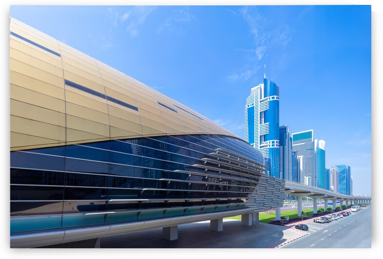 UAE Dubais Rapid Transit Rail Metro Subway System Green and Red Lines Routes by Elijah Lovkoff