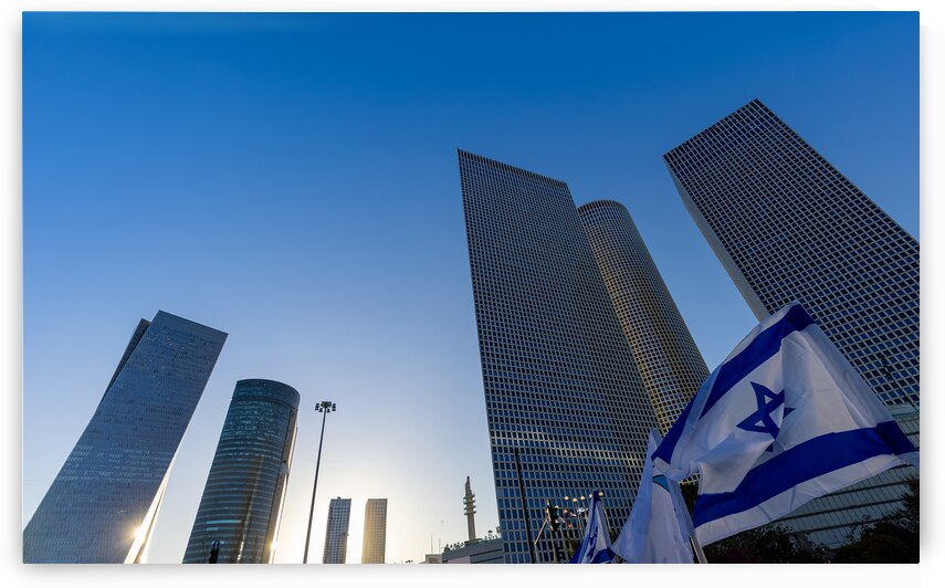 Israel Tel Aviv financial business district skyline with shopping malls and high tech offices by Elijah Lovkoff