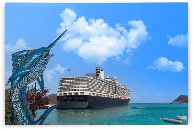 Mexico cruise ship vacation in Huatulco. Scenic beaches and ocean shore resorts by Elijah Lovkoff