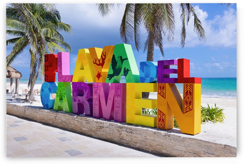 Scenic beaches playas and hotels of Playa del Carmen a popular tourism destination for vacations and holidays on Mayan riviera by Elijah Lovkoff