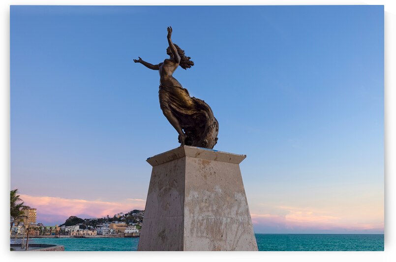 Famous Mazatlan sea promenade El Malecon with ocean lookouts tourist beaches and scenic landscapes. It connects Old Mazatlan with Hotel Zone Zona Hotelera by Elijah Lovkoff