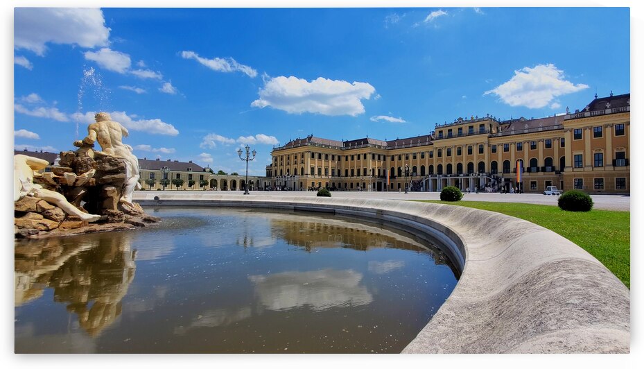 Austria Schonbrunn Palace Imperial fountain in royal Gardens in Vienna by Elijah Lovkoff