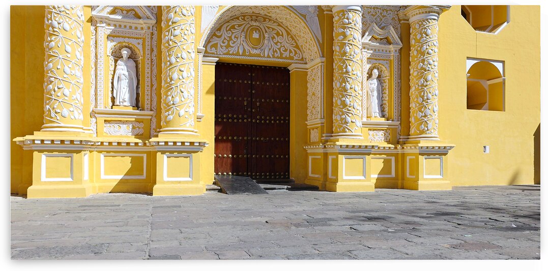 Guatemala Antigua La Merced Church in historic city center Barrio Historico by Elijah Lovkoff