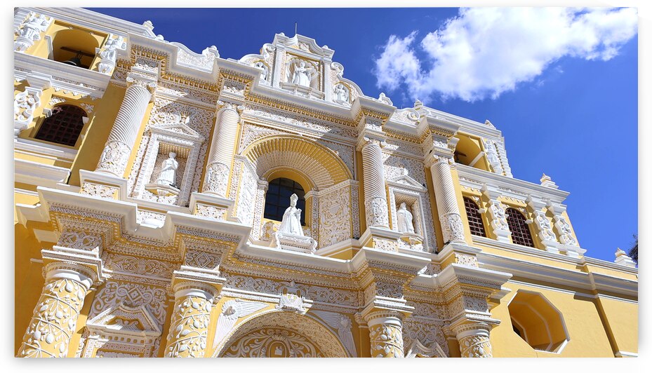 Guatemala Antigua La Merced Church in historic city center Barrio Historico by Elijah Lovkoff