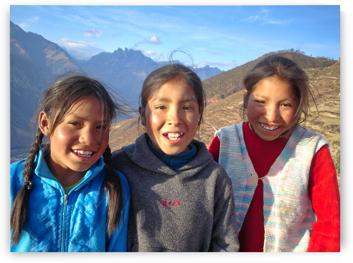 Cuzco Sacred Valley Peru. Yonge village girls by Elijah Lovkoff