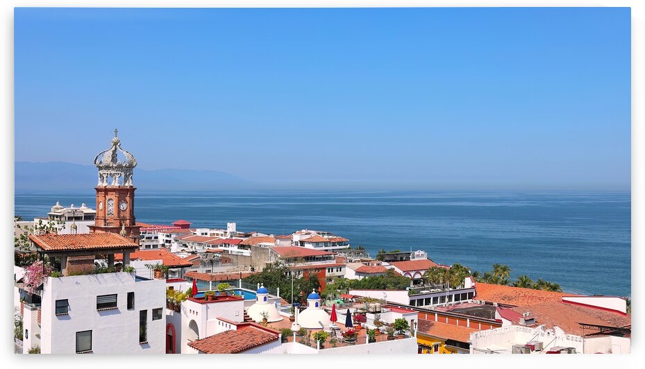 Mexico panoramic view of Puerto Vallarta near sea promenade Mal by Elijah Lovkoff