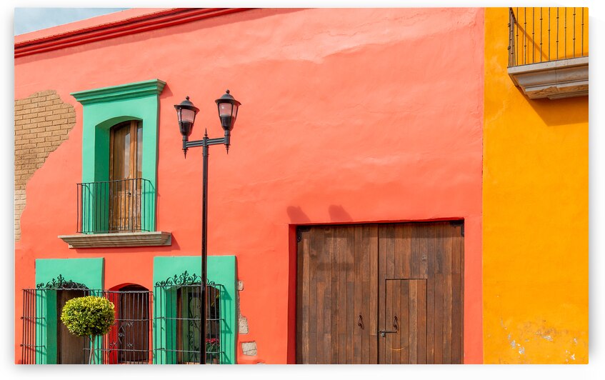 Oaxaca Scenic old city streets and colorful colonial buildings  by Elijah Lovkoff