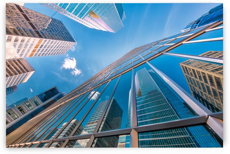 Scenic Toronto financial district skyline in city downtown near Bay and King by Elijah Lovkoff