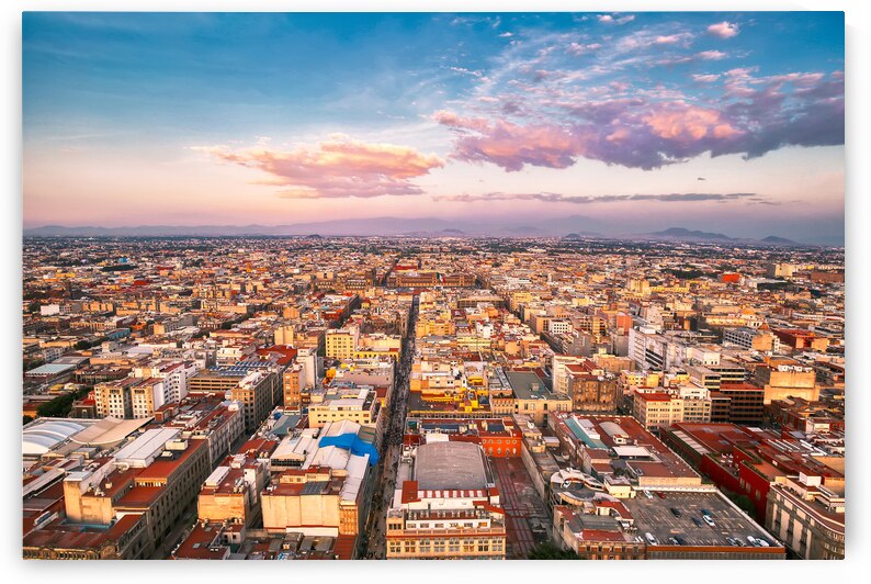 Panoramic view of Mexico City from the observation deck at the t by Elijah Lovkoff