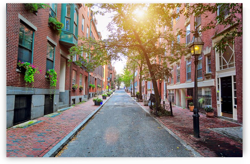 Boston Beacon Hill at sunset by Elijah Lovkoff