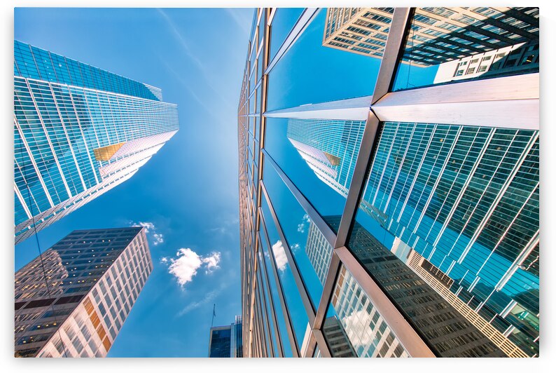 Scenic Toronto financial district skyline in city downtown near Bay and King by Elijah Lovkoff