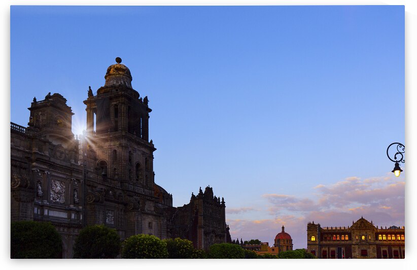 Mexico city Central Zocalo Plaza and landmark Metropolitan Cath by Elijah Lovkoff