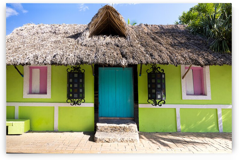 Cozumel near Cancun Mexico colorful houses and colonial center and tourism shopping district by Elijah Lovkoff