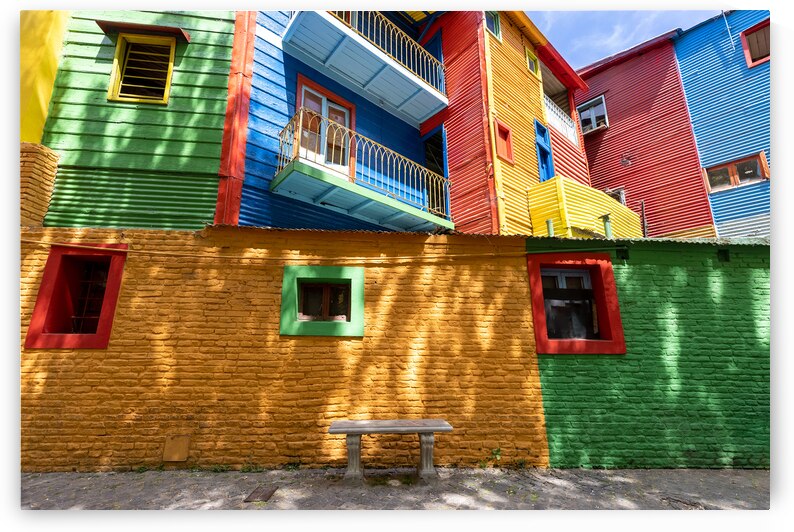 Argentina colorful buildings of El Caminito a popular tourist destination in Buenos Aires by Elijah Lovkoff