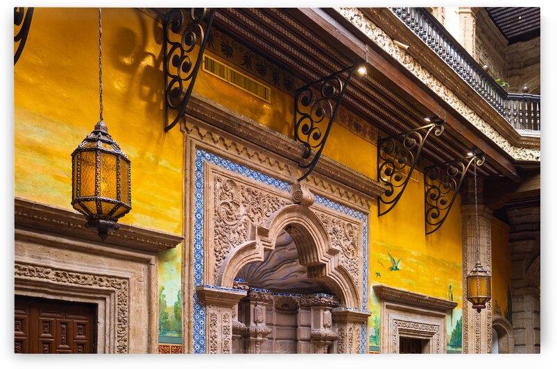 Mexico City streets in historic center near Zocalo Square and Mexico City cathedral by Elijah Lovkoff