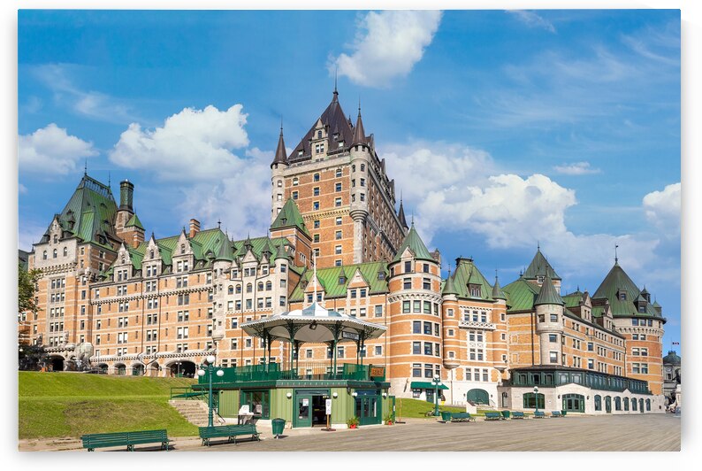 Canada Chateau Frontenac in Quebec historic center with panoramic views of Saint Lawrence River by Elijah Lovkoff