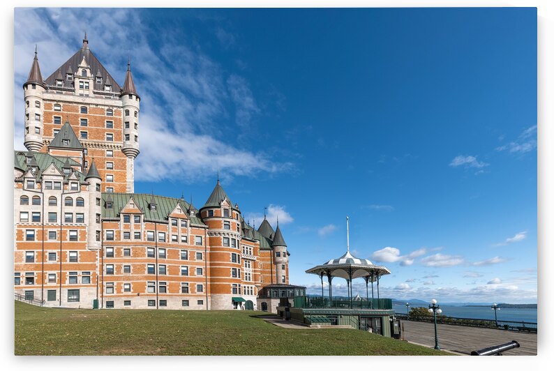 Canada Chateau Frontenac in Quebec historic center with panoramic views of Saint Lawrence River by Elijah Lovkoff