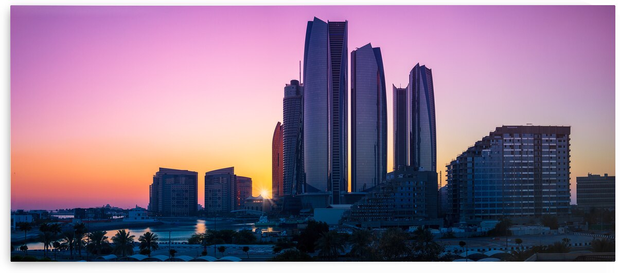 UAE United Arab Emirates Abu Dhabi downtown panorama and financial center skyline by Elijah Lovkoff