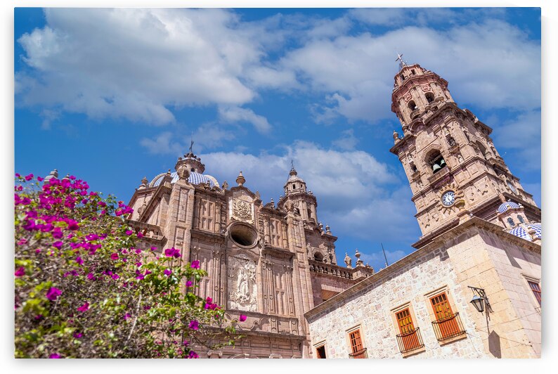 Mexico Michoacan famous scenic Morelia Cathedral located on Plaza de Armas in historic city center by Elijah Lovkoff