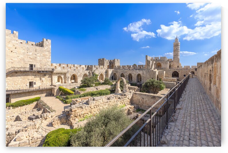 Jerusalem Israel landmark citadel Migdal David Tower of David in Old City near Jaffa Gate by Elijah Lovkoff