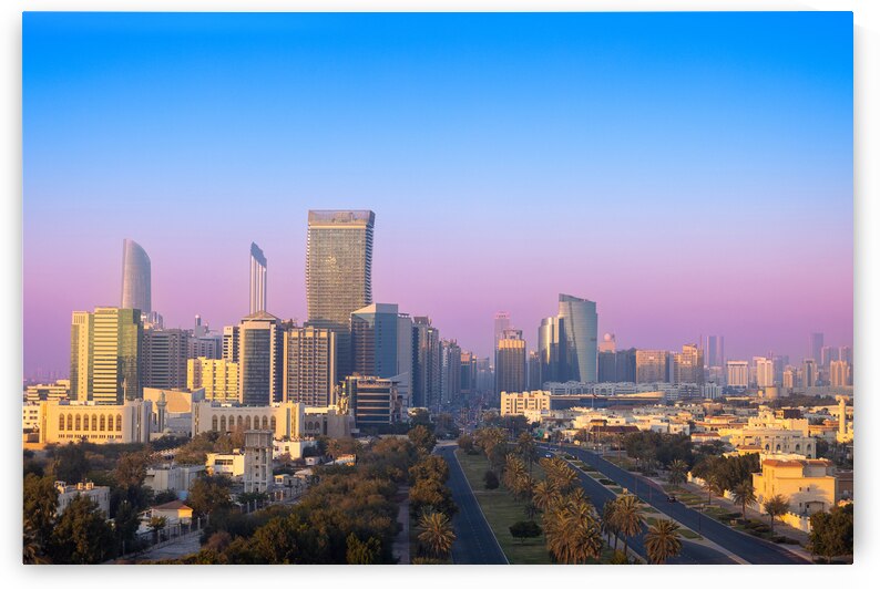 UAE United Arab Emirates Abu Dhabi downtown panorama and finan by Elijah Lovkoff