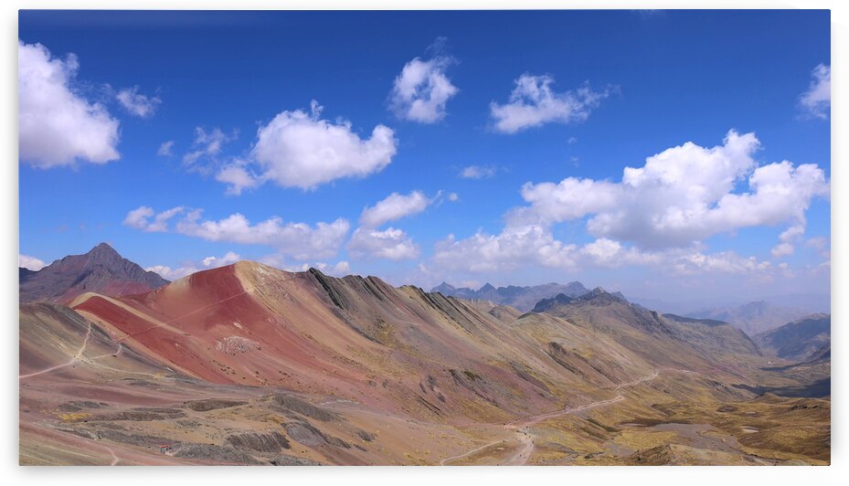 Peru Cusco scenic landscape Rainbow mountain of 7 colors near Sacred Valley and Ausangate Glacier by Elijah Lovkoff