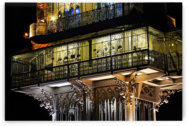 Lisbon Santa Justa Elevator at night by Elijah Lovkoff