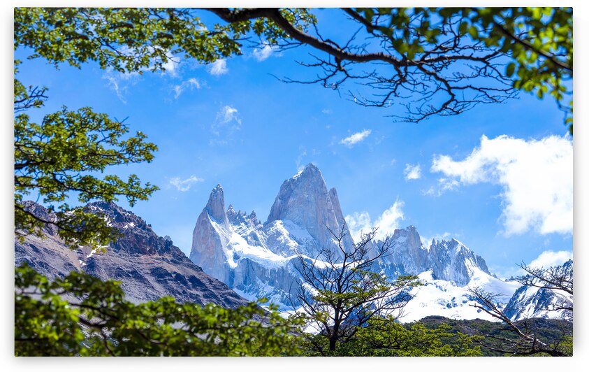 Scenic landscapes of Mount Cerro Fitz Roy in Patagonia near El C by Elijah Lovkoff
