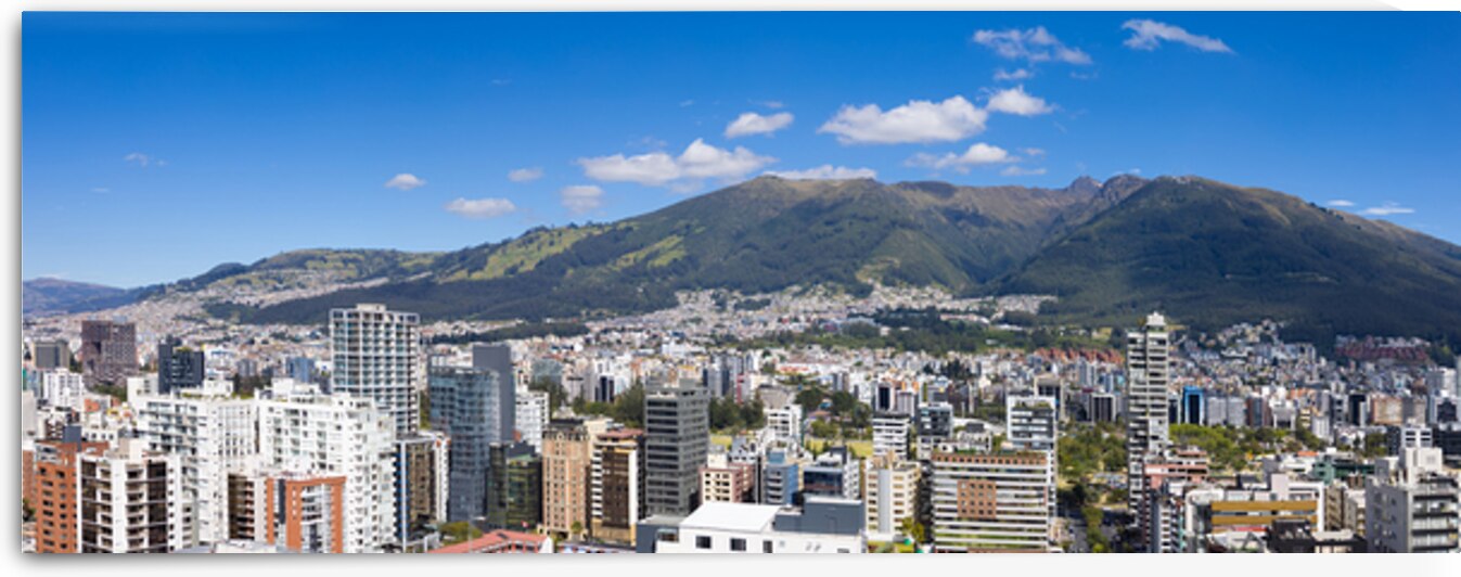 Quito Ecuador. Panoramic skyline of Carolina Park modern condominiums in central business district by Elijah Lovkoff