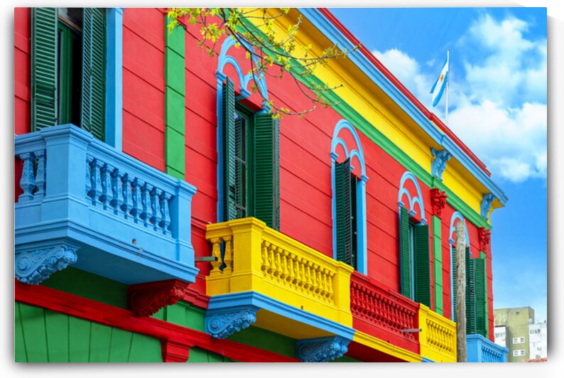 Argentina colorful buildings of El Caminito a popular tourist destination in Buenos Aires by Elijah Lovkoff
