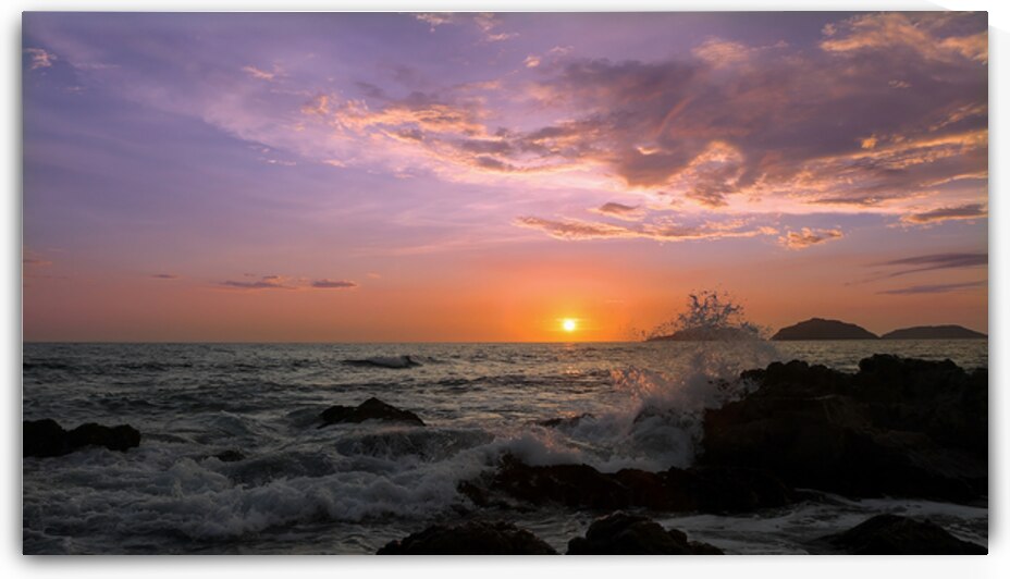 Mazatlan beaches sunsets and scenic slow motion ocean swells and waves near Malecon sea promenade by Elijah Lovkoff