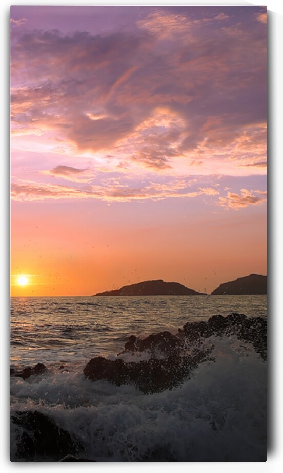 Mazatlan beaches sunsets and scenic slow motion ocean swells and waves near Malecon sea promenade by Elijah Lovkoff