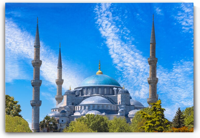 Turkey Istanbul landmark Blue Mosque major spiritual and tourist attraction by Elijah Lovkoff