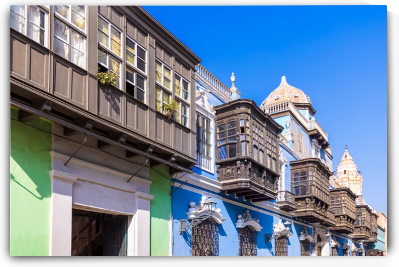 Lima Peru colonial streets around Central plaza Mayor or Plaza de Armas in historic city center by Elijah Lovkoff
