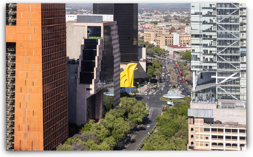 Mexico City Financial Center buildings that host insurance companies banks financial institutions and successful businesses located close to Paseo De Reforma by Elijah Lovkoff