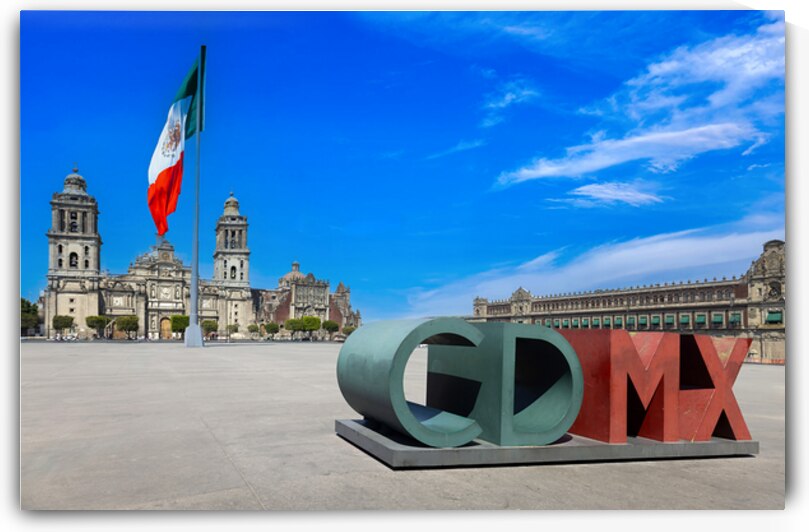 Zocalo Constitution Square in Mexico city landmark Metropolitan by Elijah Lovkoff