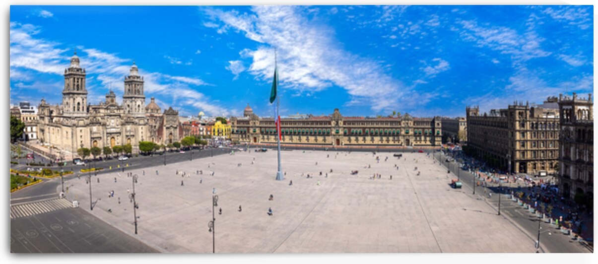Zocalo Constitution Square in Mexico city landmark Metropolitan by Elijah Lovkoff