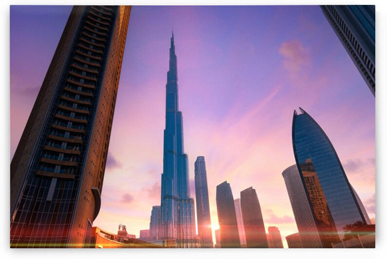 UAE Dubai downtown financial skyline and business shopping center near Dubai Mall by Elijah Lovkoff
