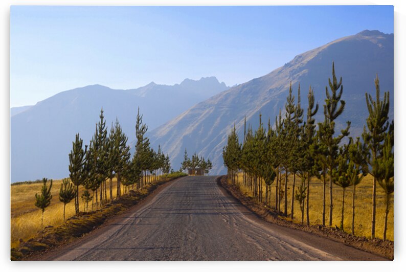 Sacred Valley Valle Sagrado scenic Andes mountains at sunset in Cusco Peru by Elijah Lovkoff