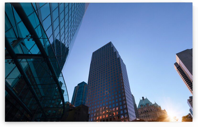 Scenic Vancouver financial district skyline in the city downtown near Robson square by Elijah Lovkoff