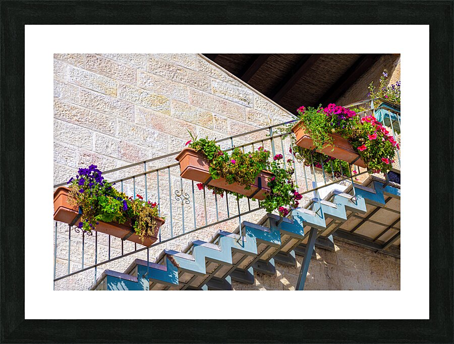 Israel Jerusalem old narrow streets of Nahlaot historic neighborhood with many small synagogues Picture Frame print