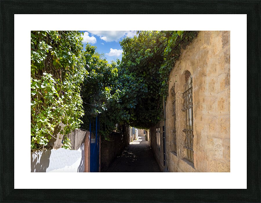 Israel Jerusalem old narrow streets of Nahlaot historic neighborhood with many small synagogues Picture Frame print