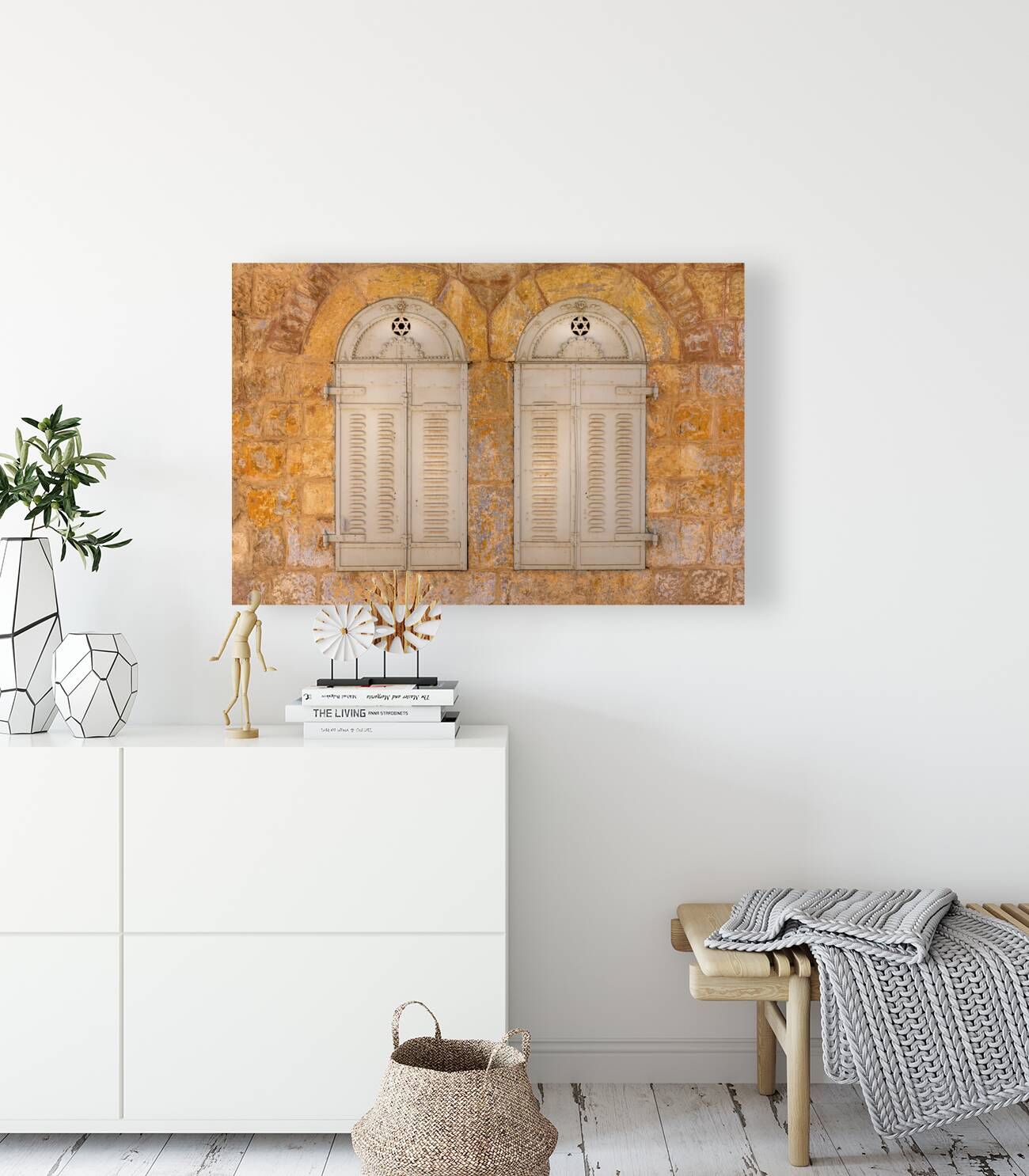 Israel Jerusalem old narrow streets of Nahlaot historic neighborhood with many small synagogues Reproduction