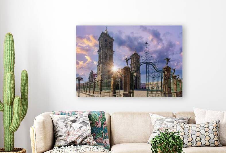 Mexico Puebla Cathedral on the central Zocalo plaza in historic city center by Elijah Lovkoff
