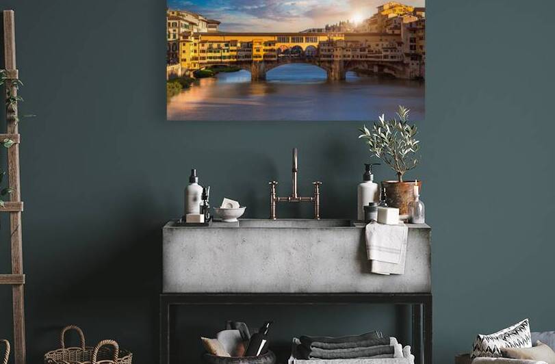 Scenic beautiful Ponte Vecchio bridge in Florence historic city center by Elijah Lovkoff