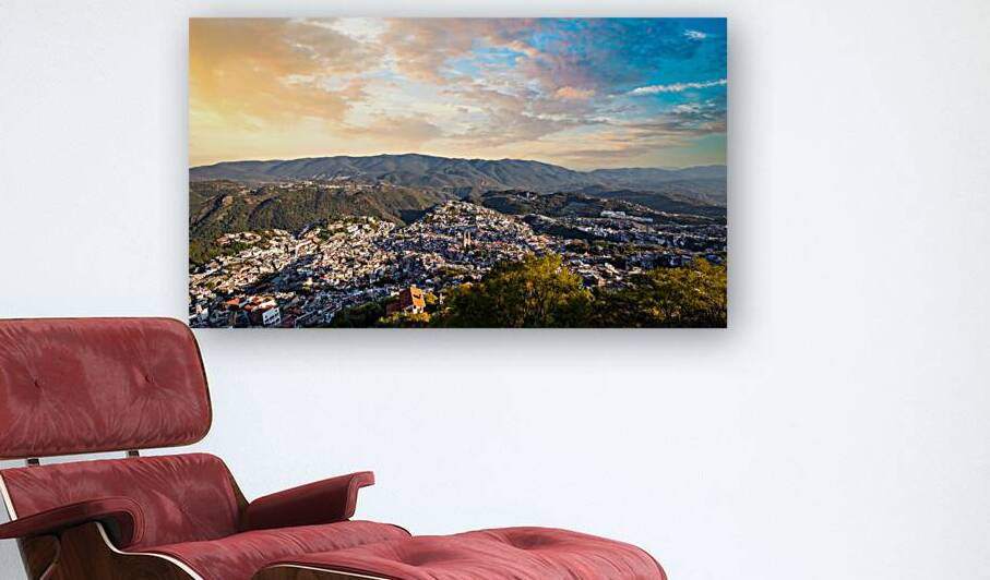 Mexico Taxco city lookout overlooking scenic hills and colorful colonial historic city center by Elijah Lovkoff