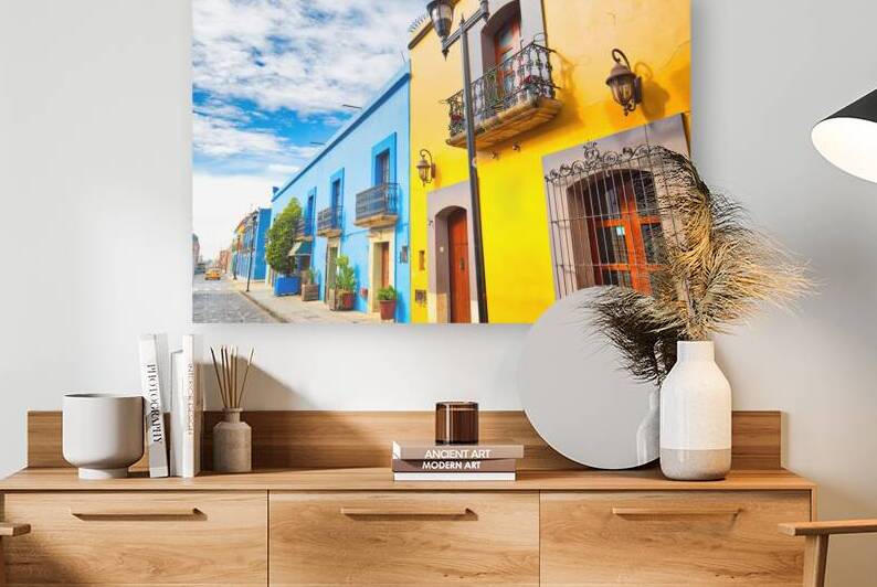 Oaxaca city Scenic old city streets and colorful colonial build by Elijah Lovkoff