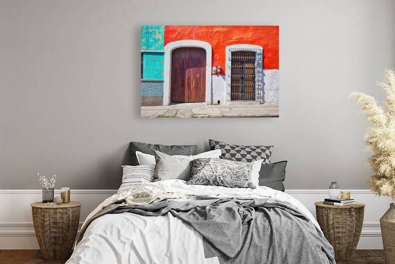 Colorful Puebla streets in historic city center by Elijah Lovkoff